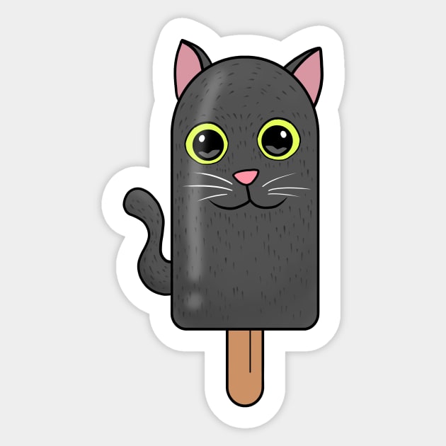 Animal Popsicle Grey Cat Ice Cream Summer Gift Sticker by Mesyo